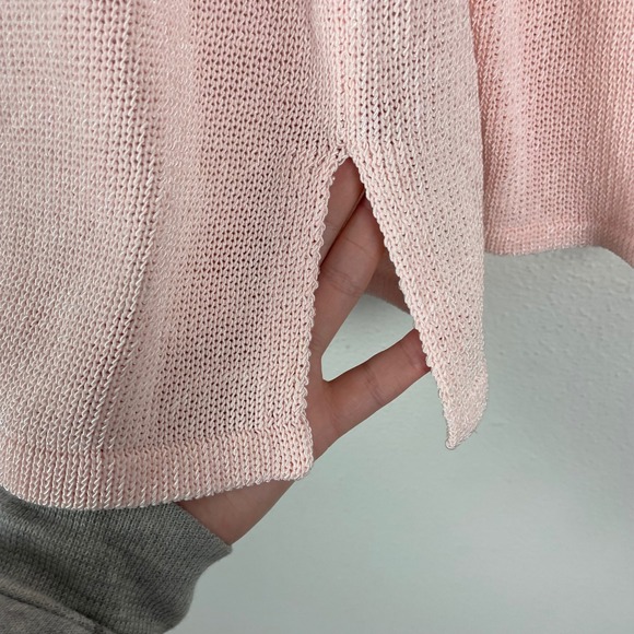 J. McLaughlin Pink V Neck Knit Sweater Long Sleeve Size L Lightweight - Picture 6 of 8